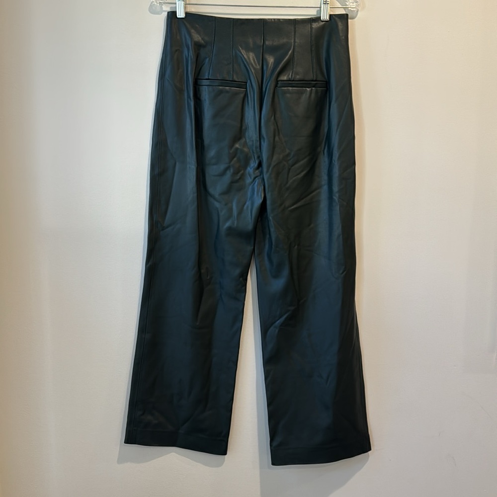 Veronica Beard emerald green faux leather pants - Picture 7 of 15